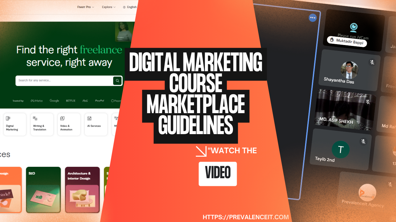 Digital Marketing Course Marketplace Guidelines |  প্রিভেলেন্স আইসিটি ল্যাব